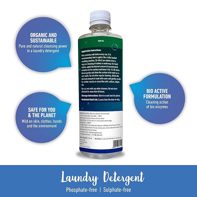 Laundry Detergent 500 ml | Bio Active Formulation | Organic & Sustainable
